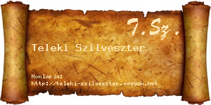 Teleki Szilveszter névjegykártya